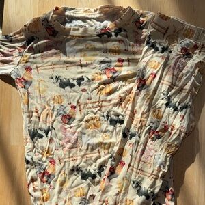 LEV BABY 3T bamboo Farm Animal Print Pajama Set